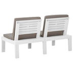 NNEVL Garden Lounge Bench with Cushion Plastic White