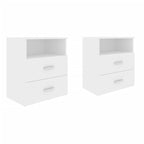 NNEVL Bed Cabinets 2 pcs White 50x32x60 cm