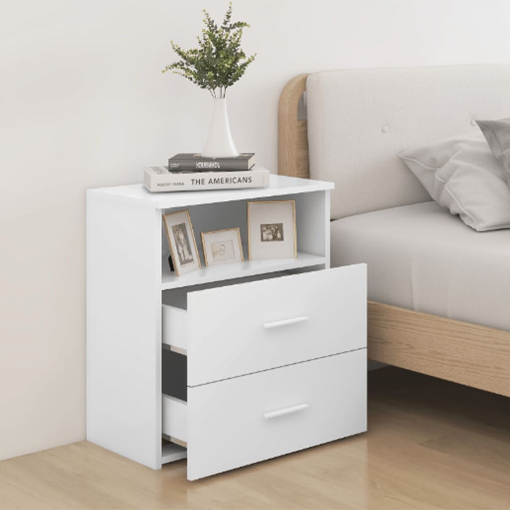 NNEVL Bed Cabinets 2 pcs White 50x32x60 cm