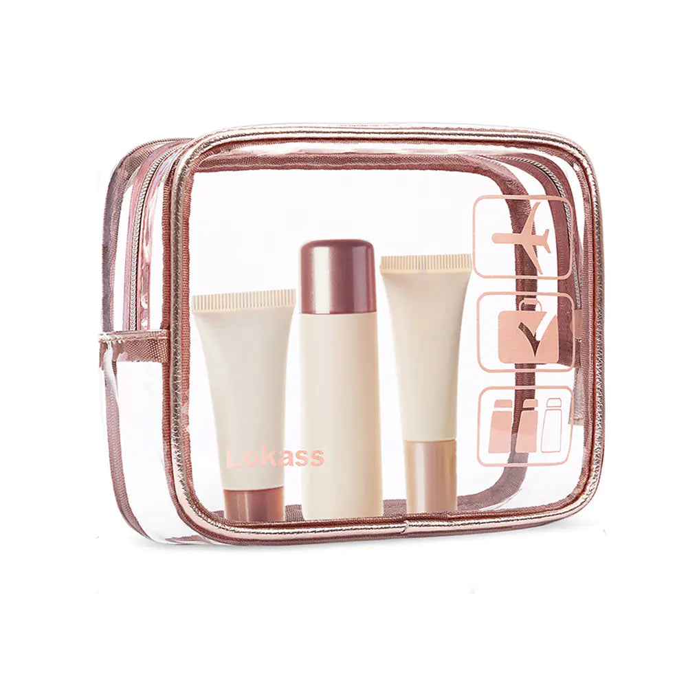 Fashionable Waterproof Transparent PVC Cosmetic Bag Set