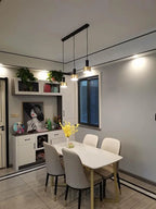 Minimalist dining room chandelier, modern Nordic lamp, light luxury living room lamp, long dining table, bar table lamp