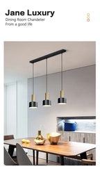 Minimalist dining room chandelier, modern Nordic lamp, light luxury living room lamp, long dining table, bar table lamp