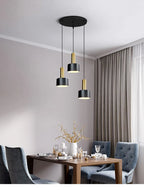 Minimalist dining room chandelier, modern Nordic lamp, light luxury living room lamp, long dining table, bar table lamp