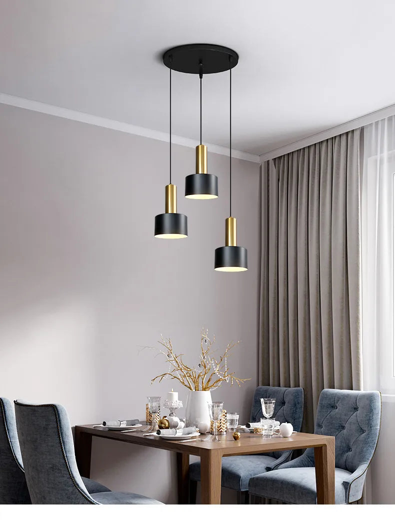 Minimalist dining room chandelier, modern Nordic lamp, light luxury living room lamp, long dining table, bar table lamp
