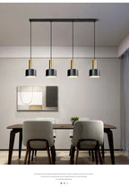 Minimalist dining room chandelier, modern Nordic lamp, light luxury living room lamp, long dining table, bar table lamp