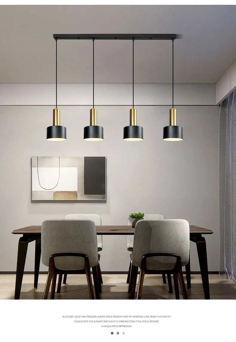 Minimalist dining room chandelier, modern Nordic lamp, light luxury living room lamp, long dining table, bar table lamp