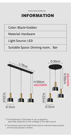 Minimalist dining room chandelier, modern Nordic lamp, light luxury living room lamp, long dining table, bar table lamp