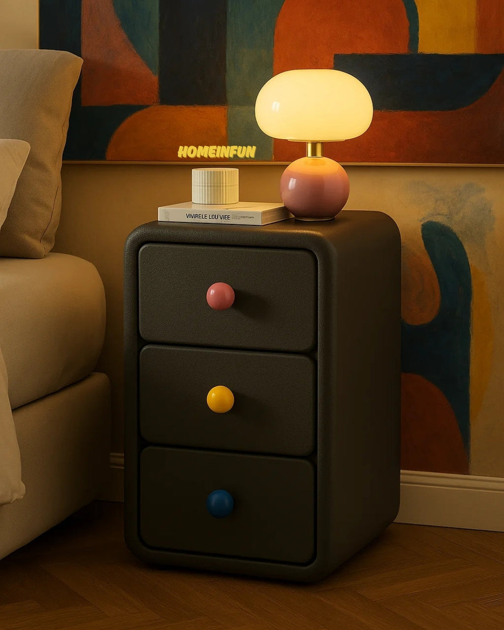 Playful Bedside Narrow Cabinet