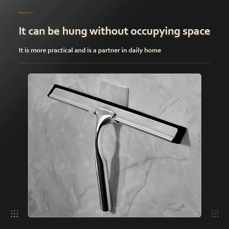 All-Purpose Shower Squeegee 10'' Golden Color Silicone Scrape Stainless Steel Handle Wiper Bathroom Mirror Glass Car Squeegee