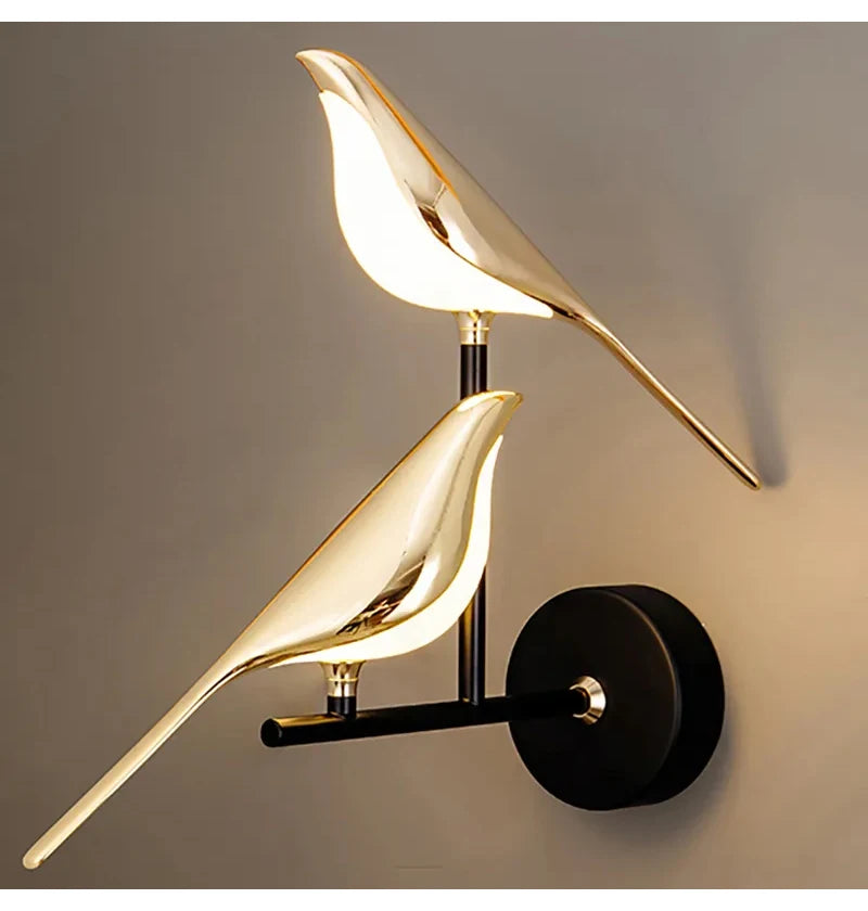 Nordic Golden Bird LED Wall Lights Parlor Bar Creative Wall Lamps Novelty Sconces Bedroom Bedside Lamp Living Room Decoration