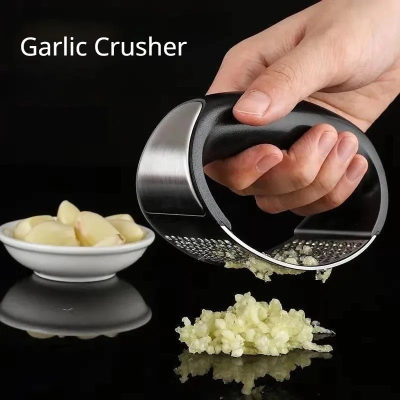 1Pcs Stainless Steel Garlic Press Crusher Manual Garlic Mincer Chopping Garlic Tool Home Garlic Masher Artifact Kitchen Gadget