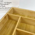 Stylish and Simple Six-grid Bamboo Knife Box, Divided Format, Western Knife Storage Box, Kitchen Supplies Storage