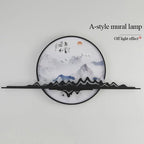 TINNY Modern Wall Picture Light LED Chinese Creative Circular Landscape Mural Sconce Lamp For Home Living Bedroom Study