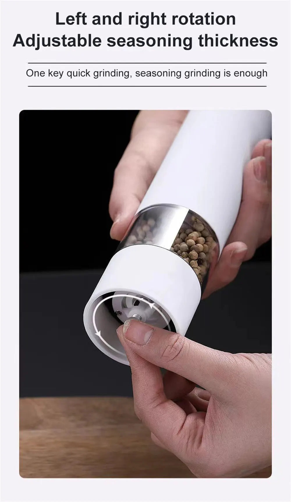 Electric Automatic Mill Pepper And Salt Grinder With LED Light Adjustable Coarseness Spice Grinder Kitchen Cooking Tool