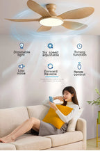 52inch Modern LED 60W Low Floor DC Motor 35W Ceiling Fans With Remote Control Simple Ceiling Fan With Light Home Fan 220V