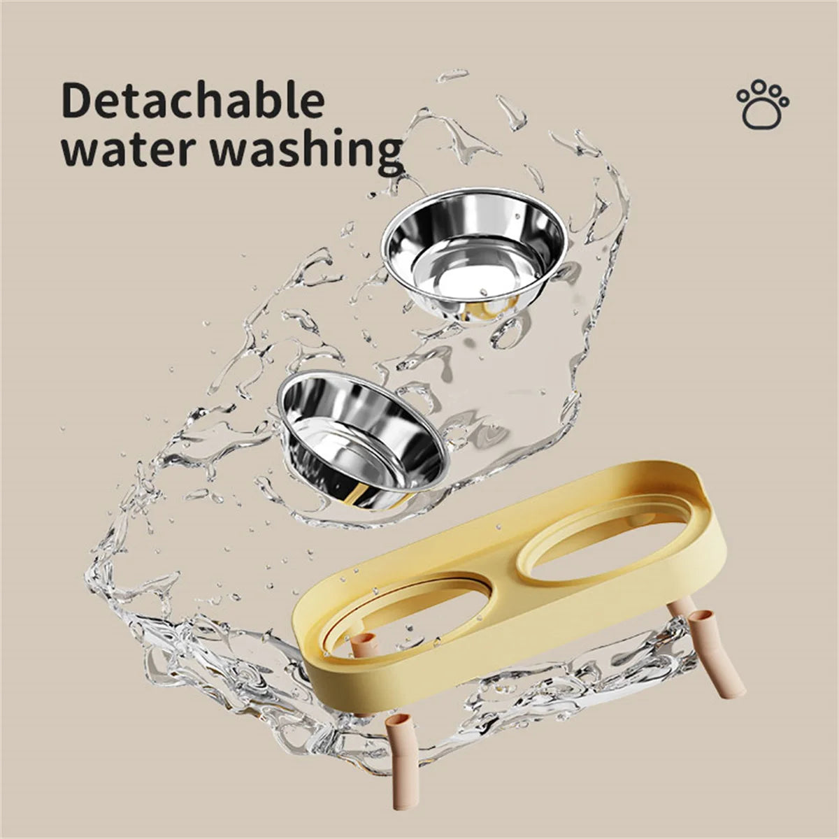 A Colorful Dopamine Pet Double Bowl Fashion Feeding Large Capacity Stainless Steel Dog Bowl Drinking Water Neck Cat Double Bowl