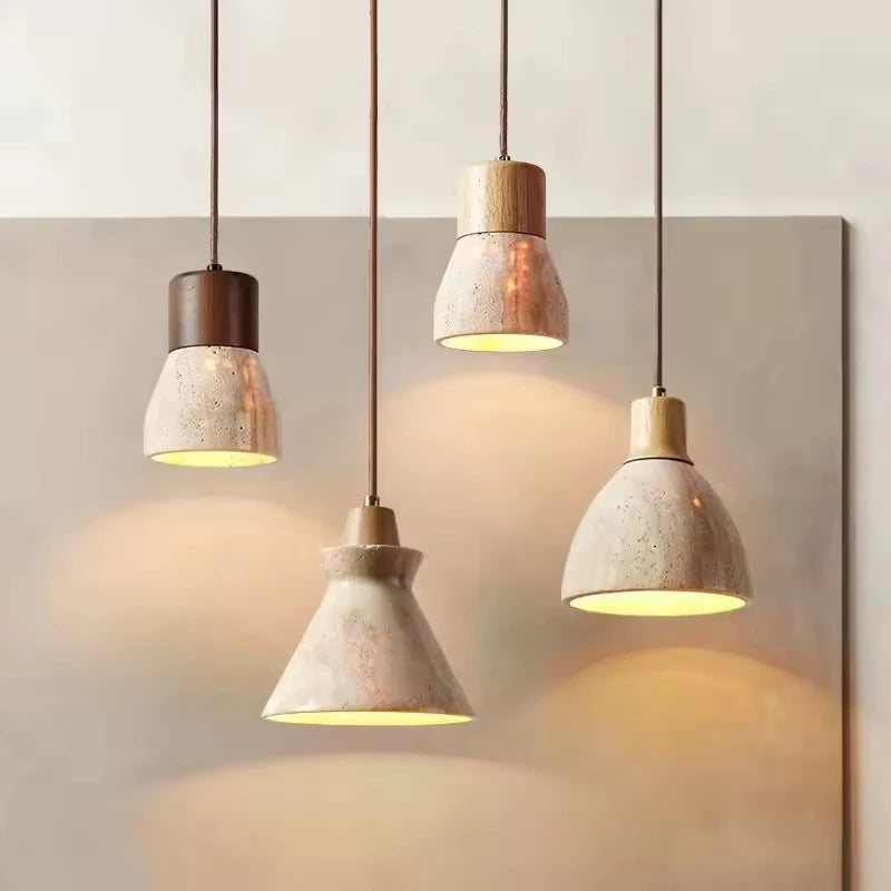 Natural Yellow Cave Stone Led Pendant Lamp For Dining Table, Bedside, Bedroom, Living Room. Home Decoration And Lighting Pendant