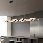 Nordic Creative Led Chandelier Design Long Wave Pendant Lights Restaurant Bar Lamp Dining Room Home Decor Hanging Light Fixture