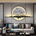 TINNY Modern Wall Picture Light LED Chinese Creative Circular Landscape Mural Sconce Lamp For Home Living Bedroom Study