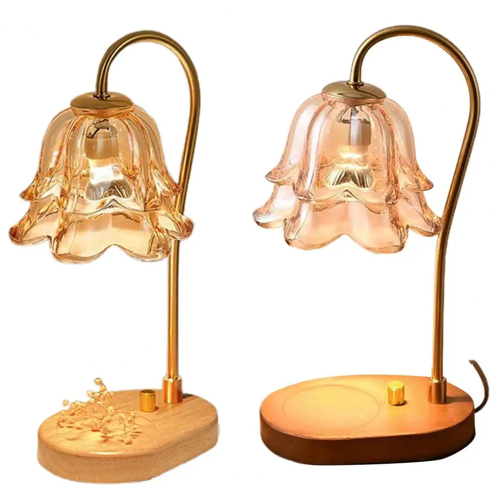 Candle Warmer Lamp with Timer&Adjustable Brightness- Wooden Base Wax Melter for Home, Office, Aromatherapy & Decorative Lighting