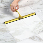 All-Purpose Shower Squeegee 10'' Golden Color Silicone Scrape Stainless Steel Handle Wiper Bathroom Mirror Glass Car Squeegee