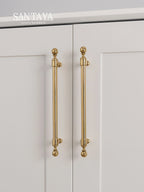 Santaya Solid Brass Kitchen Cabinet Handle PVD Gold Furniture Pulls Wardrobe Long Handles Dresser Drawer Knobs