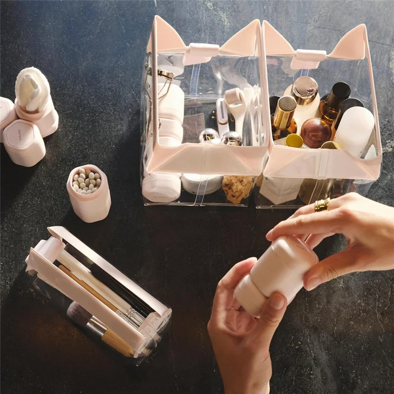 Carry On Travel Essential 3Pcs 1.32Oz Body Care Capsule Set Magnetic Container With Lids