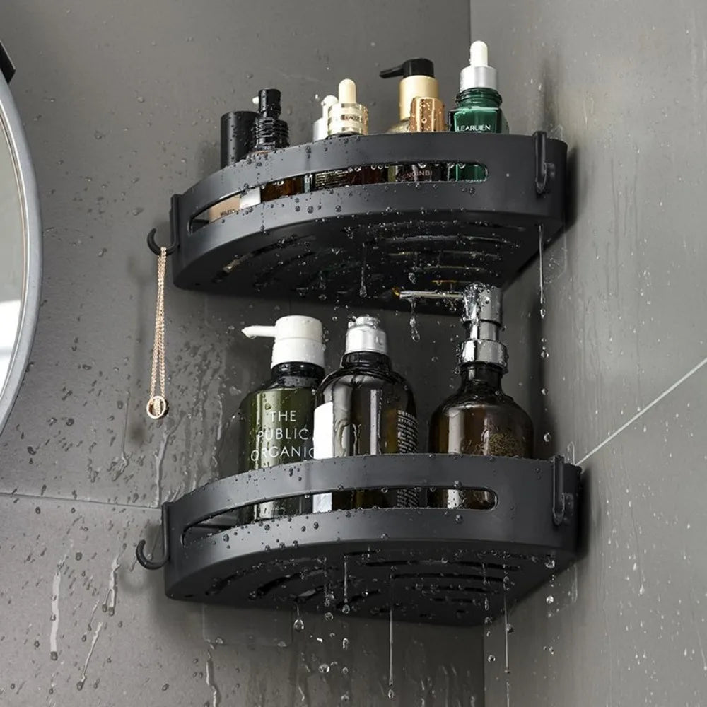 2/3Pc Strong Adhesive No-Drill Shower Shelf – Waterproof Wall Storage Organizer for Bathroom