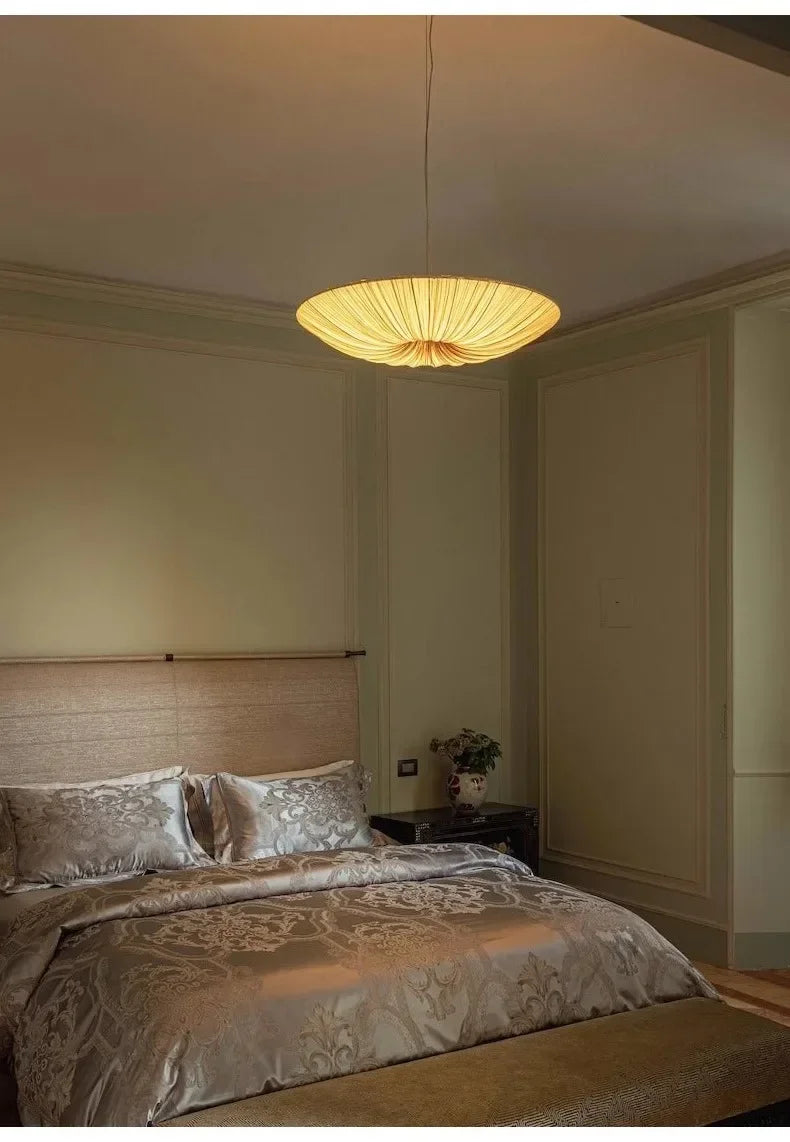 Japanese Wabi Sabi Cloth Pendant Light Bar Living Room B&B Bedroom Nordic Ceiling Chandelier Lighting Decor Lustre Hanging Lamps