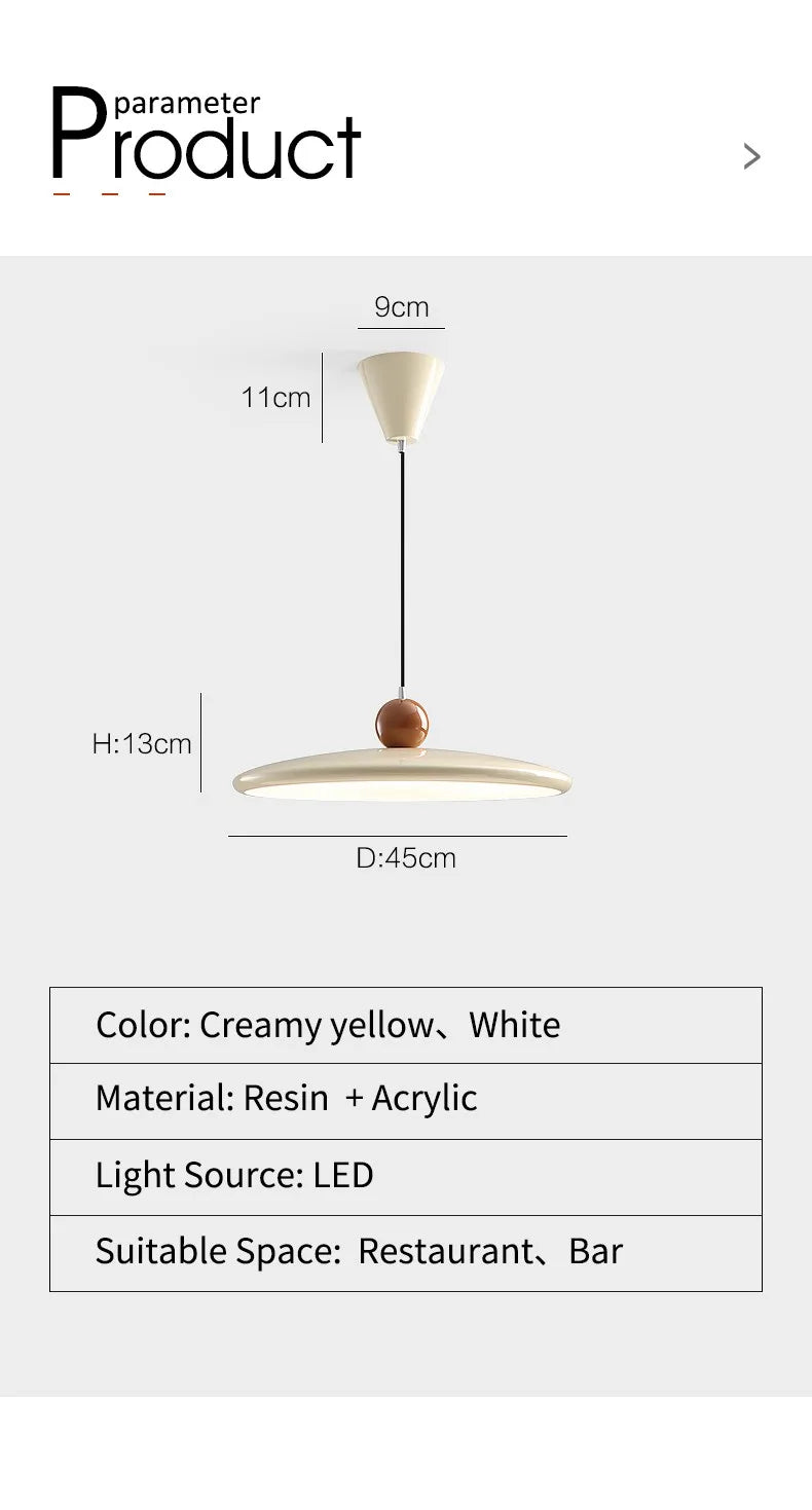 Restaurant chandelier Nordic cream style UFO bar island table light modern simple  French dining table dining room lamps