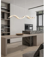 Nordic Creative Led Chandelier Design Long Wave Pendant Lights Restaurant Bar Lamp Dining Room Home Decor Hanging Light Fixture
