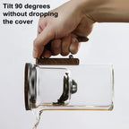 1 Set Glass Teapot Water Separation Wooden Handle Glass Tea Kettle With Infuser Drip-Free Spout Tea Pot For Tea Brewing