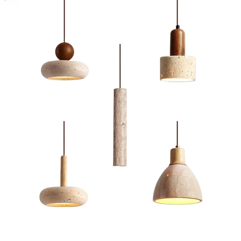 Natural Yellow Cave Stone Led Pendant Lamp For Dining Table, Bedside, Bedroom, Living Room. Home Decoration And Lighting Pendant