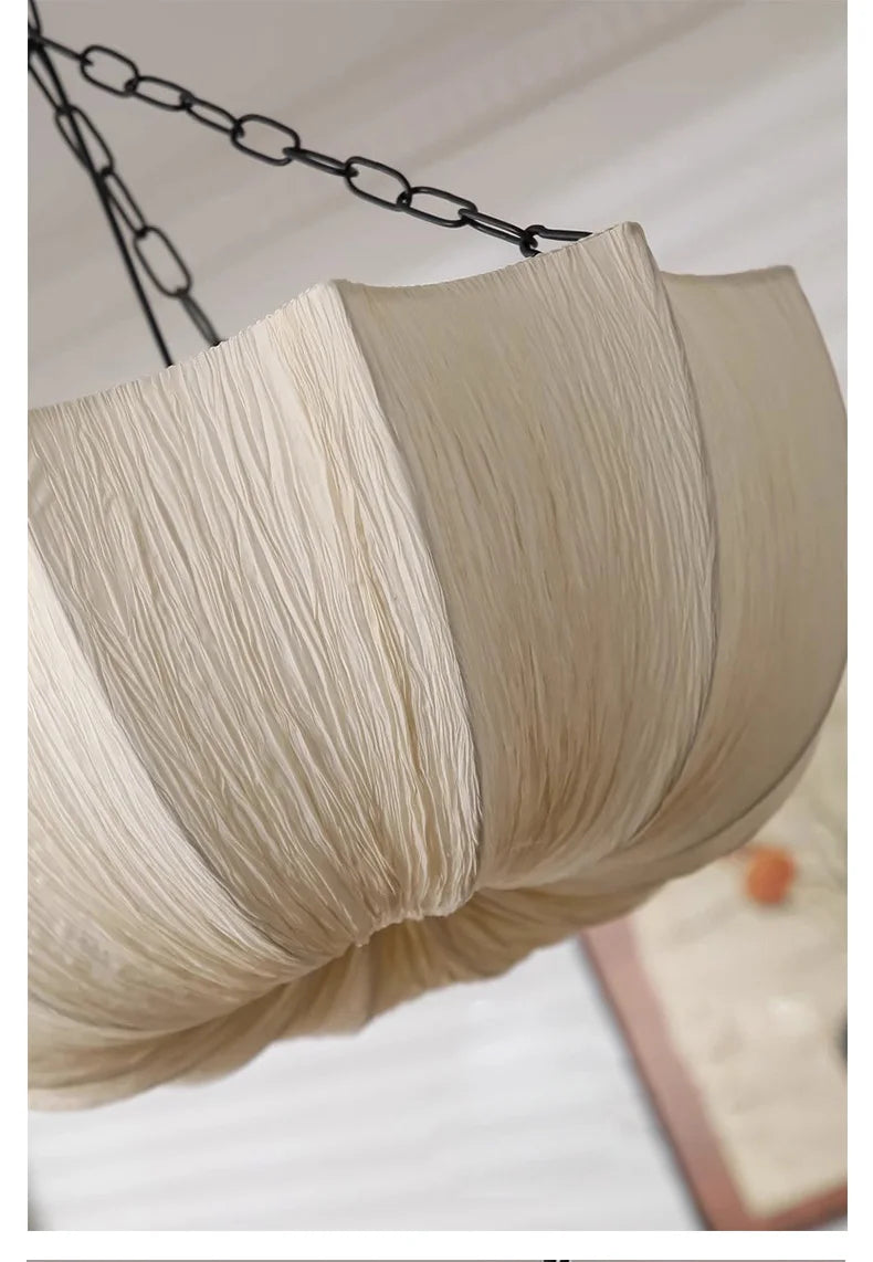 Japanese Wabi Sabi Retro Fabric Pendant Lights Living Dining Room Chandelier Lighting Home Decor Bedroom Lustre Led Hanging Lamp