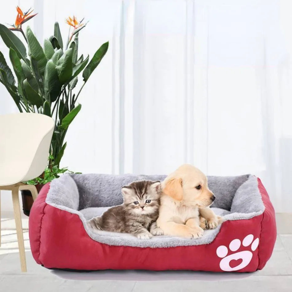 Large Dog Bed Square Plush Cat Nest Kennel All Season Washable Dog Sofa Waterproof Mattress Cat Bed for Medium Dogs Accessories