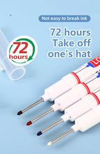 4Pcs Deep Hole Long Nib Markers For Pen Set Waterproof Fine Tip for Metal, wood & Furniture Marking