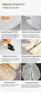 Modern Led Home Decoration Lustre Vertigo Chandelier Fabric Lampshade Light Dining Room Simple Nordic Living Room Ceiling Lamp