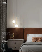 Nordic Led AcrylicBall Hanging Lights Bedroom Bedside Living Room Entrance Pendant Light Modern Lamp Long Lighting Ceiling Decor