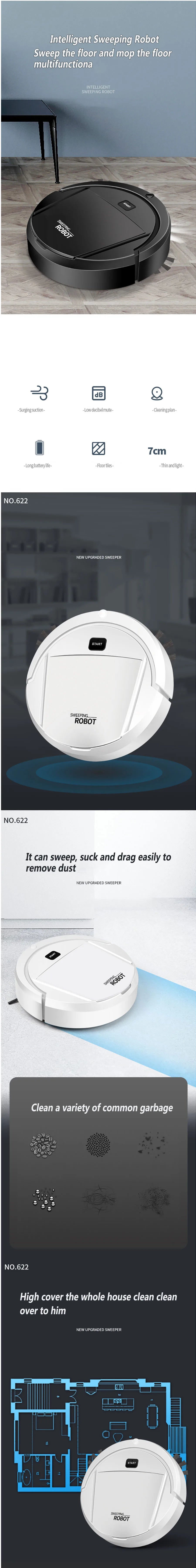 Modern Automatic Robot Vacuum Cleaner Smart Sweeping Dry Wet Cleaning Machine Charging Intelligent Vacuum Cleaner for Home