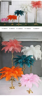 Living Room Sofa Side Floor Lamp Nordic Creative Ostrich Feather Standing Floor Light Home Decor Indoor Bedroom Bedside Fixture