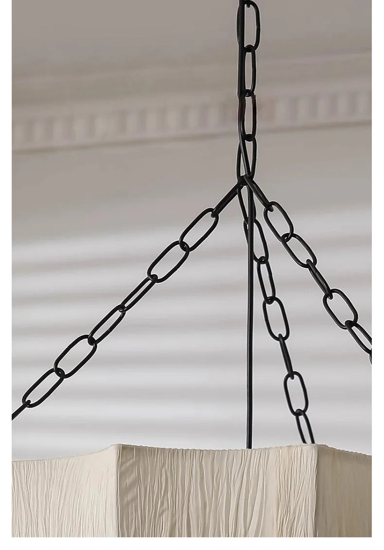 Japanese Wabi Sabi Retro Fabric Pendant Lights Living Dining Room Chandelier Lighting Home Decor Bedroom Lustre Led Hanging Lamp