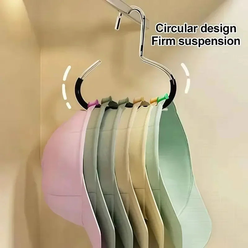 5pcs Baseball Cap Hat Rack Organizer Stainless Steel Hat Hanger Hanging Cap Holder Non-Slip Wall Mount Hook Organizer for Caps