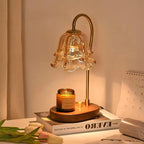 Candle Warmer Lamp with Timer&Adjustable Brightness- Wooden Base Wax Melter for Home, Office, Aromatherapy & Decorative Lighting