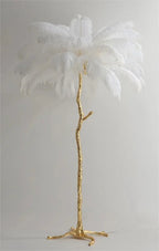 Living Room Sofa Side Floor Lamp Nordic Creative Ostrich Feather Standing Floor Light Home Decor Indoor Bedroom Bedside Fixture