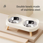 A Colorful Dopamine Pet Double Bowl Fashion Feeding Large Capacity Stainless Steel Dog Bowl Drinking Water Neck Cat Double Bowl