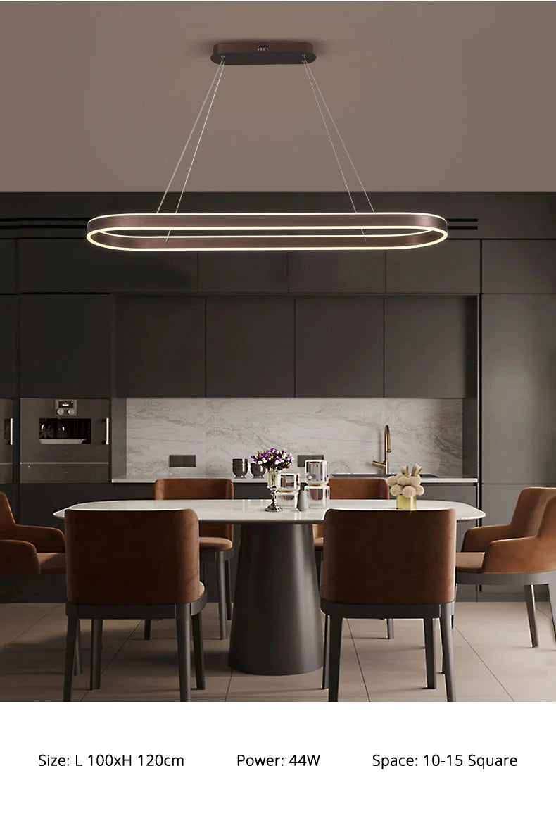 Nordic LED Restaurant Chandelier Ring Aluminum Chandelier Suitable For Kitchen Restaurant Hanging Chandelier Lustre Lighting