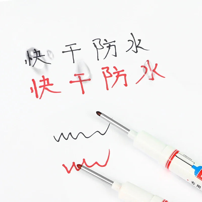 4Pcs Deep Hole Long Nib Markers For Pen Set Waterproof Fine Tip for Metal, wood & Furniture Marking