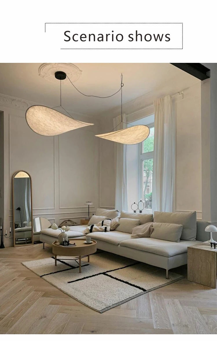 Modern Led Home Decoration Lustre Vertigo Chandelier Fabric Lampshade Light Dining Room Simple Nordic Living Room Ceiling Lamp