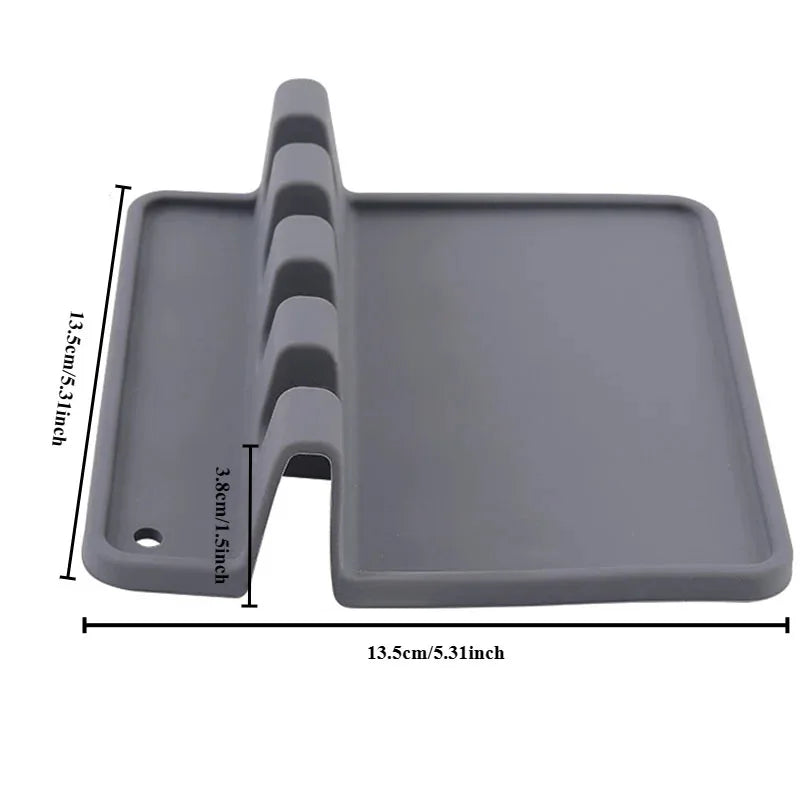 Silicone Tableware Drying Kitchen Utensil Rack Rest Holders Fork Spatula Multifunctional Shelf Organizer Non-Slip Storage Pad