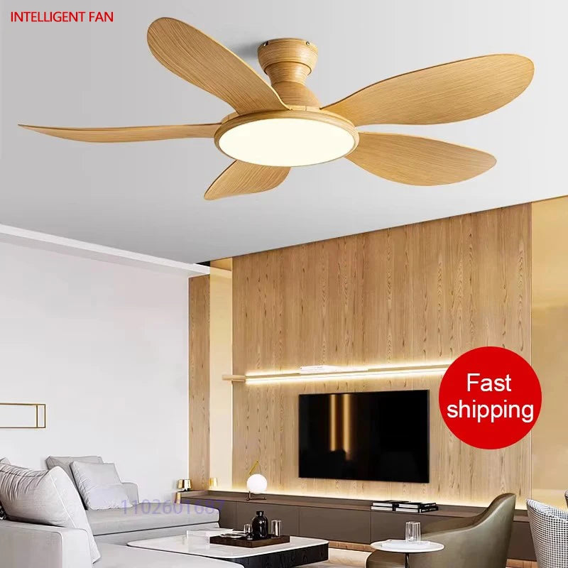 52inch Modern LED 60W Low Floor DC Motor 35W Ceiling Fans With Remote Control Simple Ceiling Fan With Light Home Fan 220V